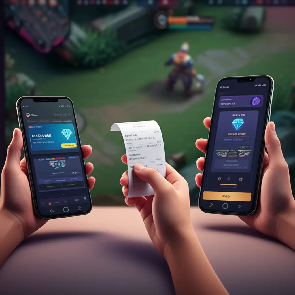Membandingkan dua dompet digital untuk top up game, lengkap dengan rumus biaya efektif per diamond.