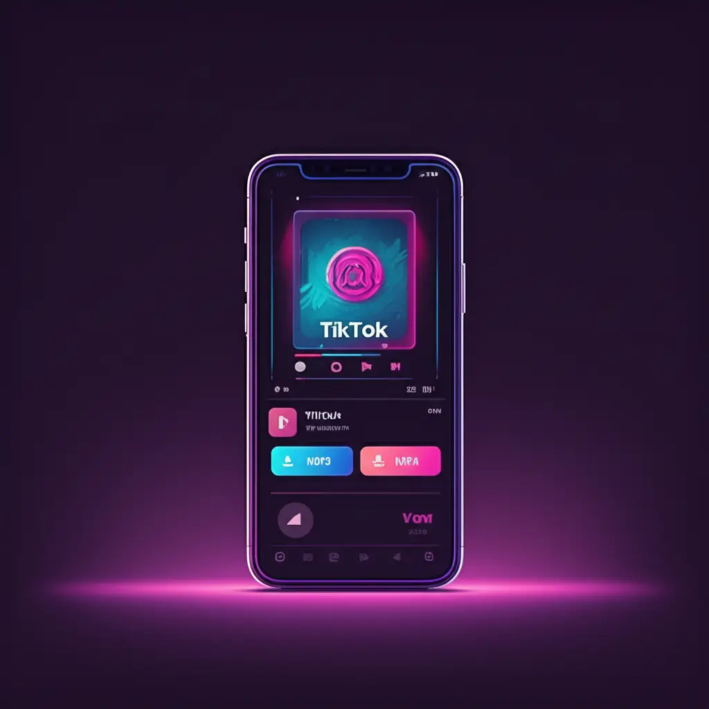 Ilustrasi ponsel yang mendownload video TikTok tanpa watermark.
