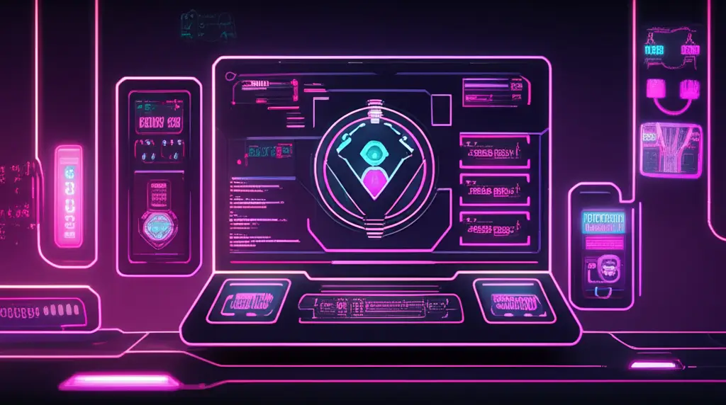 Interface server gaming Free Fire dengan elemen futuristik.