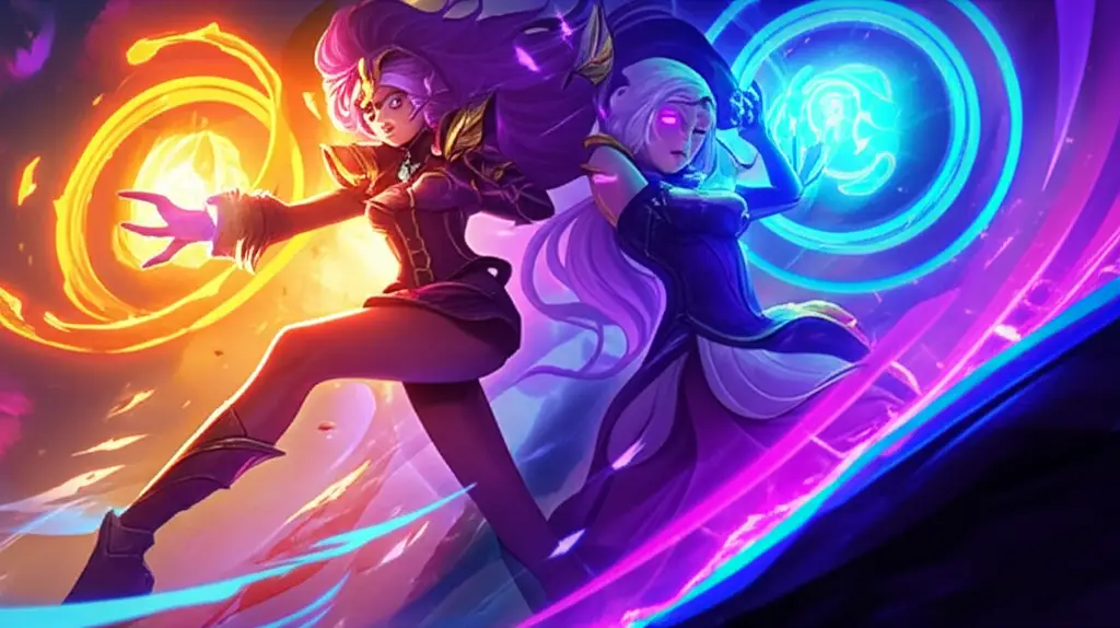 Lunox dalam mode cahaya dan kegelapan di Mobile Legends.