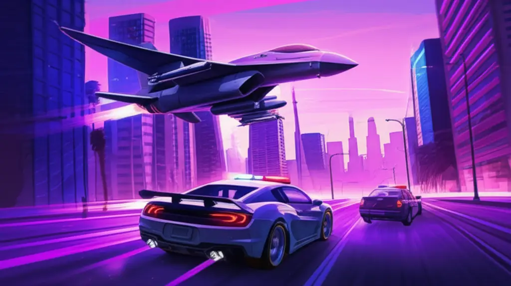 Aksi seru di GTA 5 dengan jet tempur dan mobil balap.