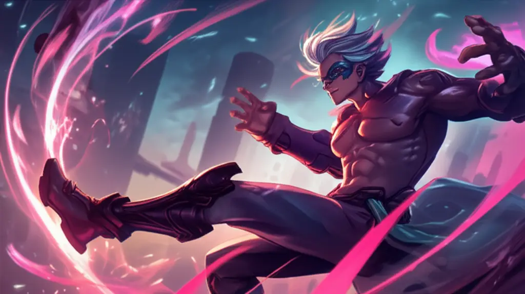 Hero Mobile Legends menggunakan serangan fisik dalam pertempuran epik.