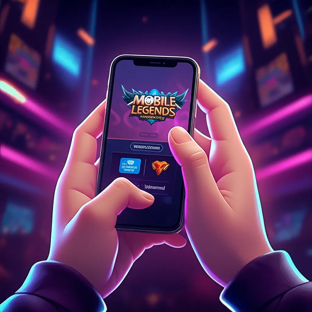 Proses top up Mobile Legends menggunakan pulsa Telkomsel yang mudah dan cepat.