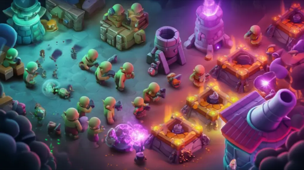 Goblin menyerang bangunan sumber daya di Clash of Clans.