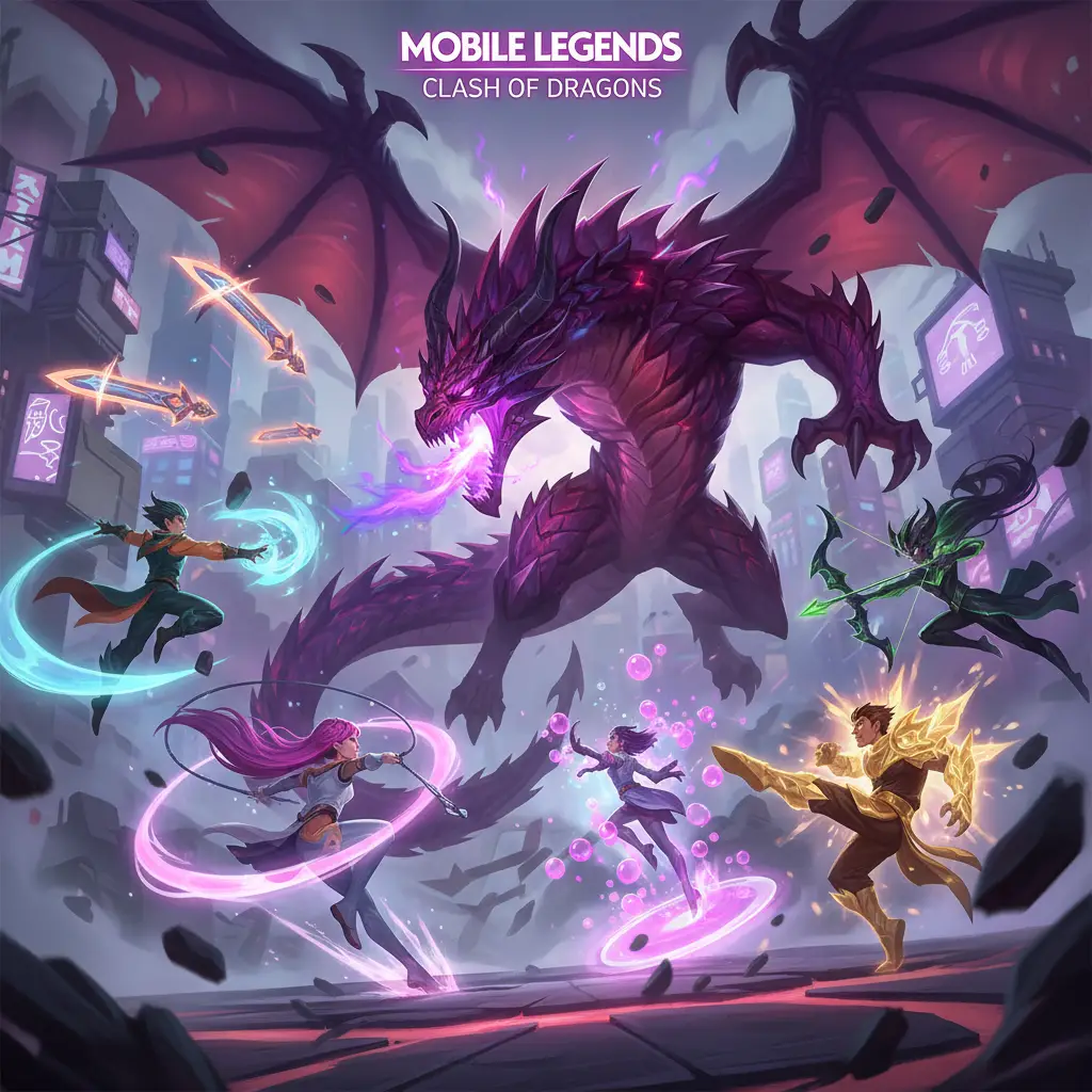 Pertarungan sengit melawan Yu Zhong di Mobile Legends.