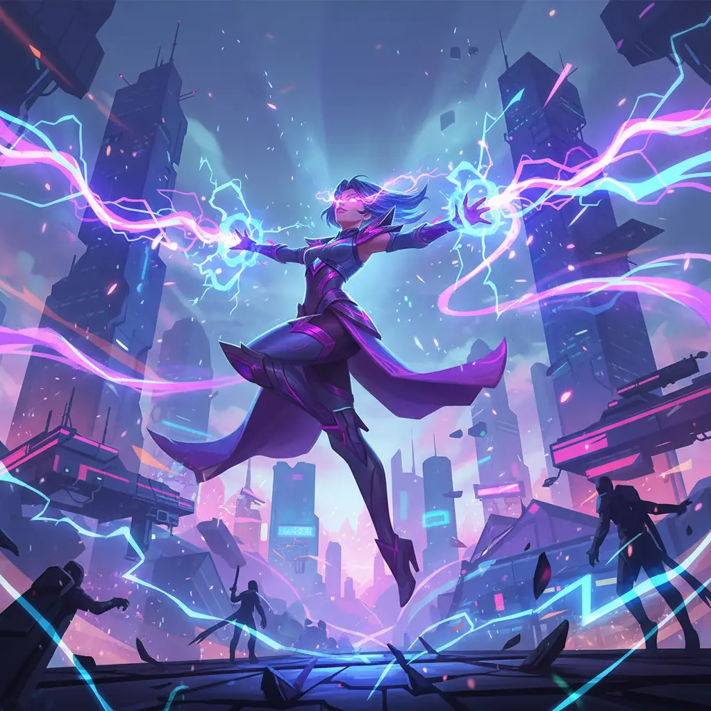 Eudora, sang mage Mobile Legends, dengan kekuatan petirnya.