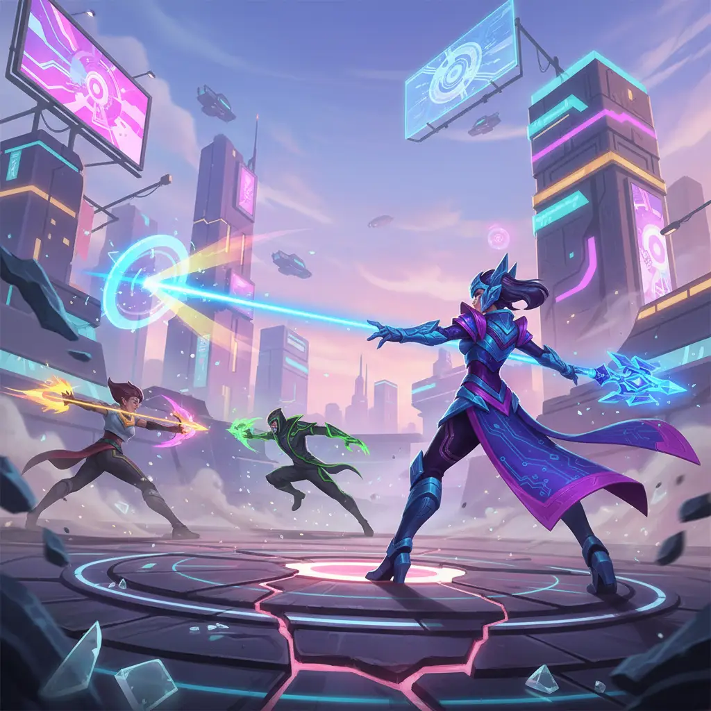 Pertarungan seru melawan Gord, mage futuristik di Mobile Legends.
