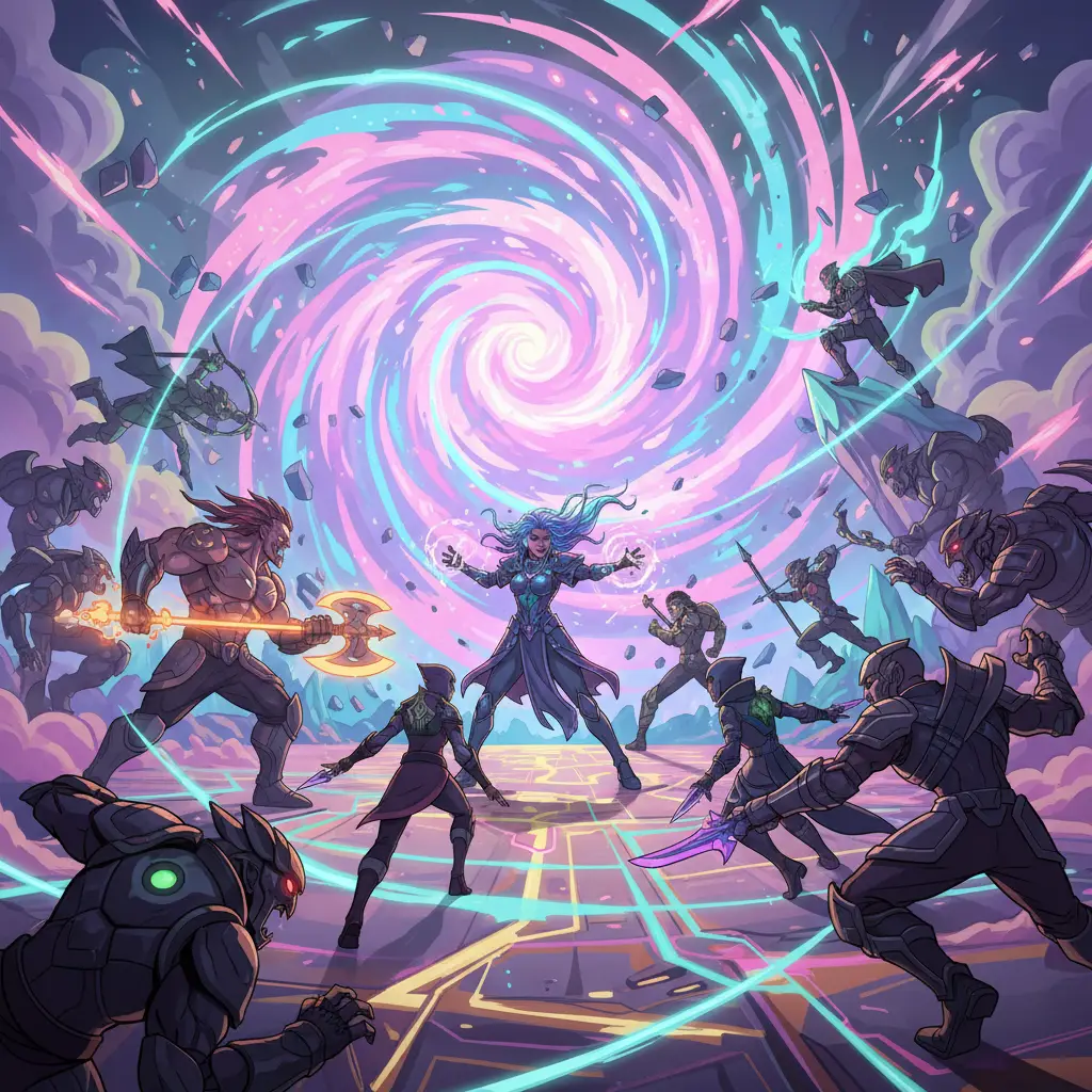 Odette menggunakan ultimate di tengah teamfight, memaksimalkan potensi damage.