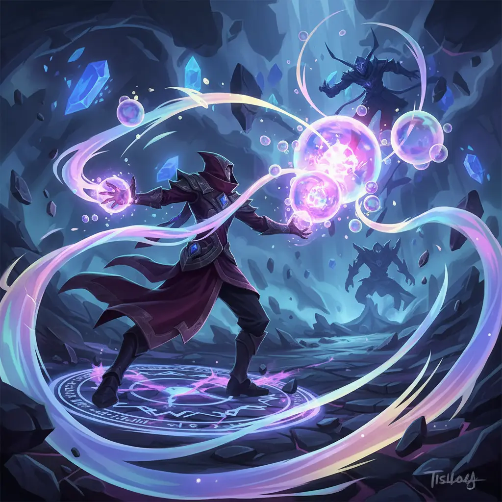 Ilustrasi Cecilion dari Mobile Legends dalam pertarungan sengit.