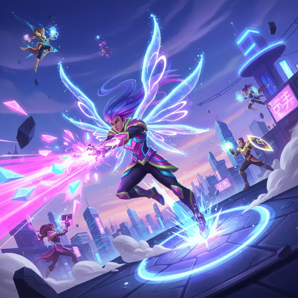 Suyou, hero Mobile Legends dengan burst damage dan mobilitas tinggi, dalam aksi pertempuran.
