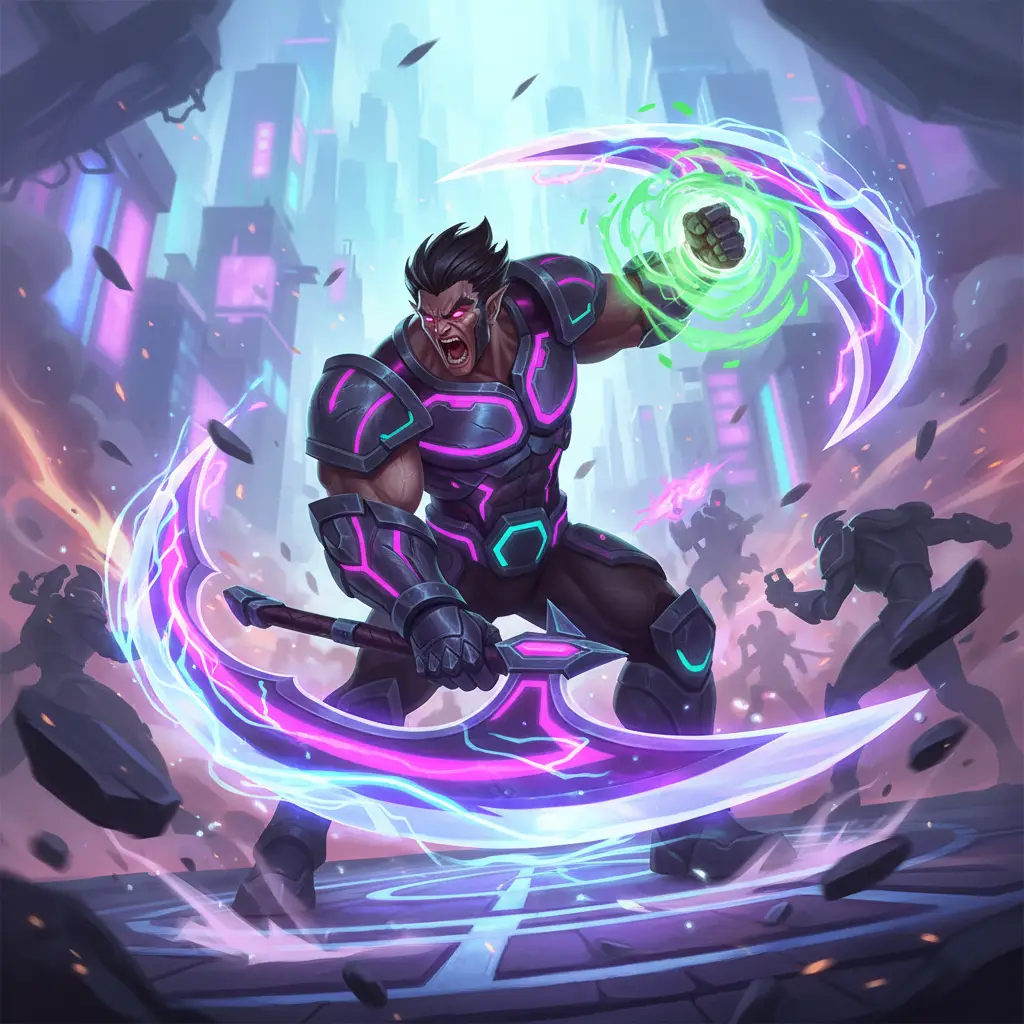 Ilustrasi Balmond di Mobile Legends saat bertarung.