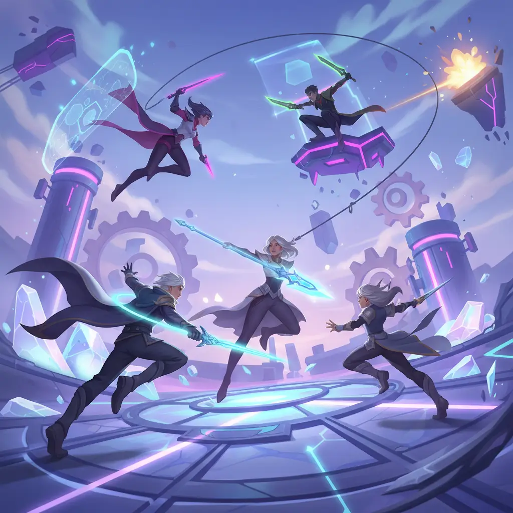 Pertempuran seru di Mobile Legends dengan Silvanna dikepung hero-hero gesit.