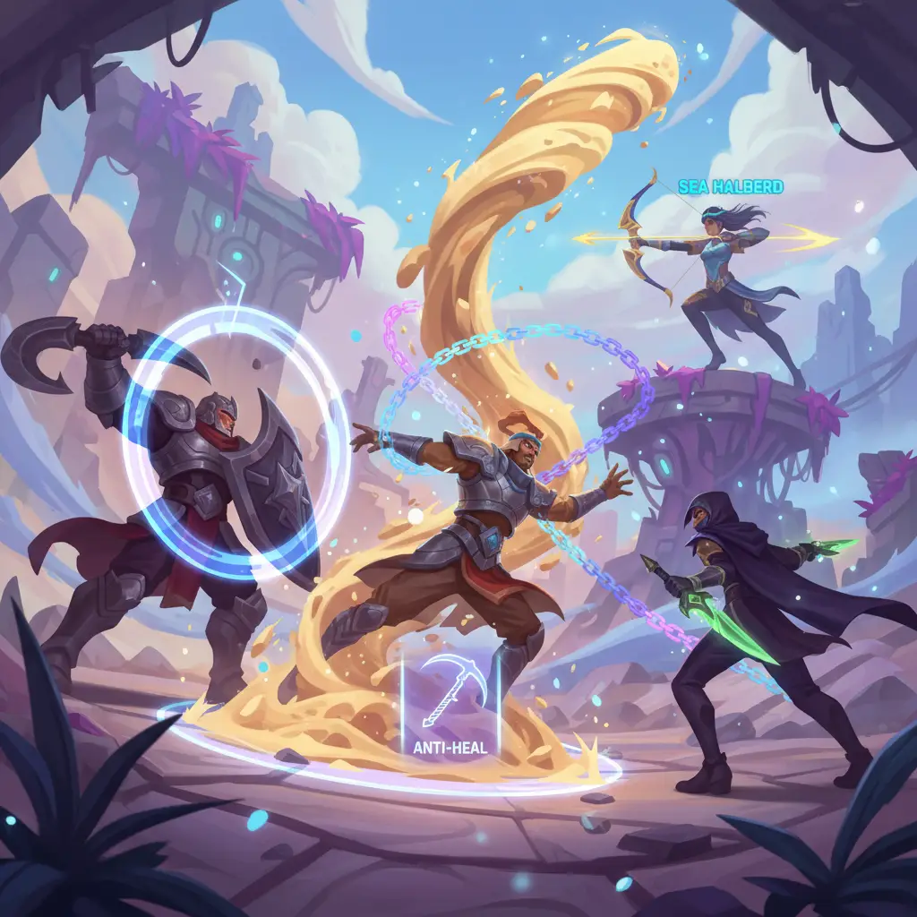 Pertarungan strategis di Mobile Legends melawan Khaleed, menggunakan hero dan item tepat.