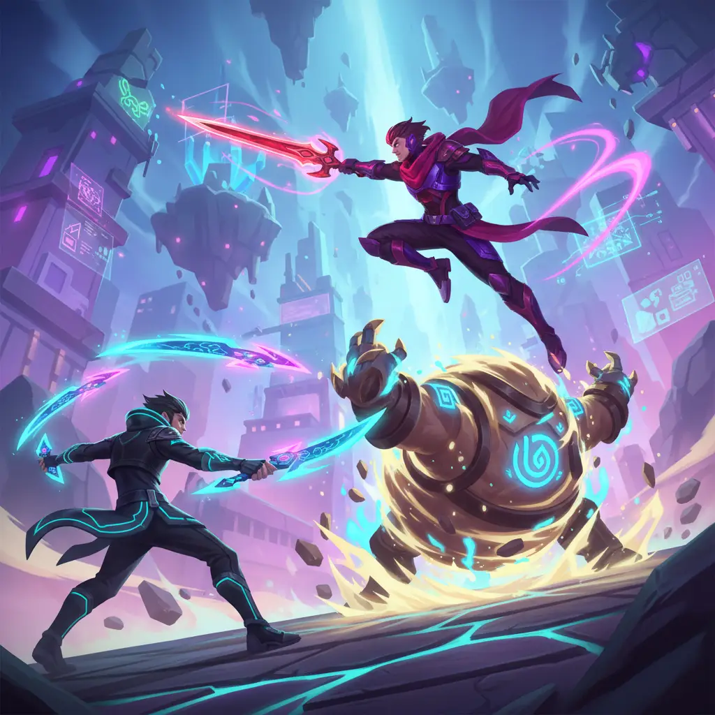 Pertarungan sengit antara Alucard dan hero counter di Mobile Legends.