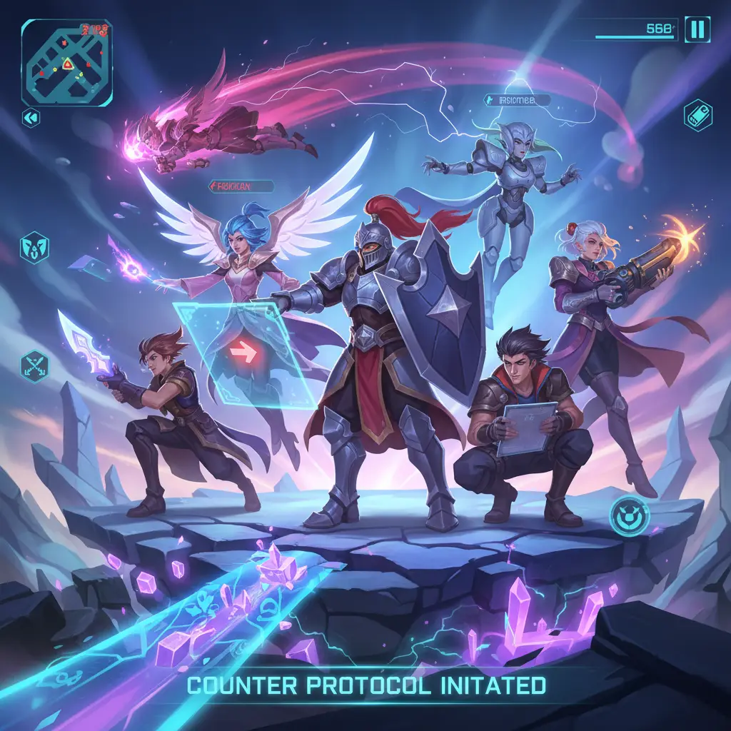 Pertarungan seru di Mobile Legends dengan strategi counter Benedetta.