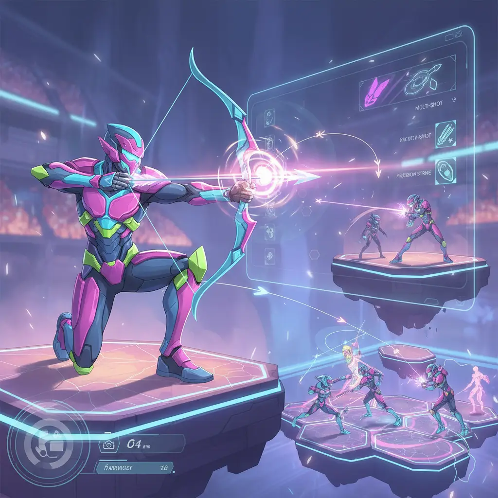 Melissa, marksman tangguh di Mobile Legends, siap mendominasi pertandingan.