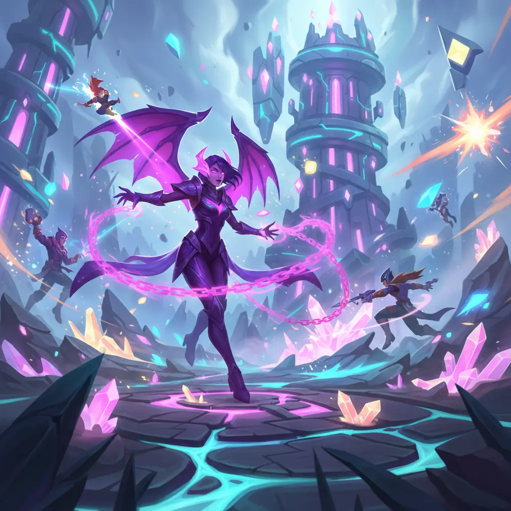 Carmilla, hero tank support di Mobile Legends, dalam aksi.