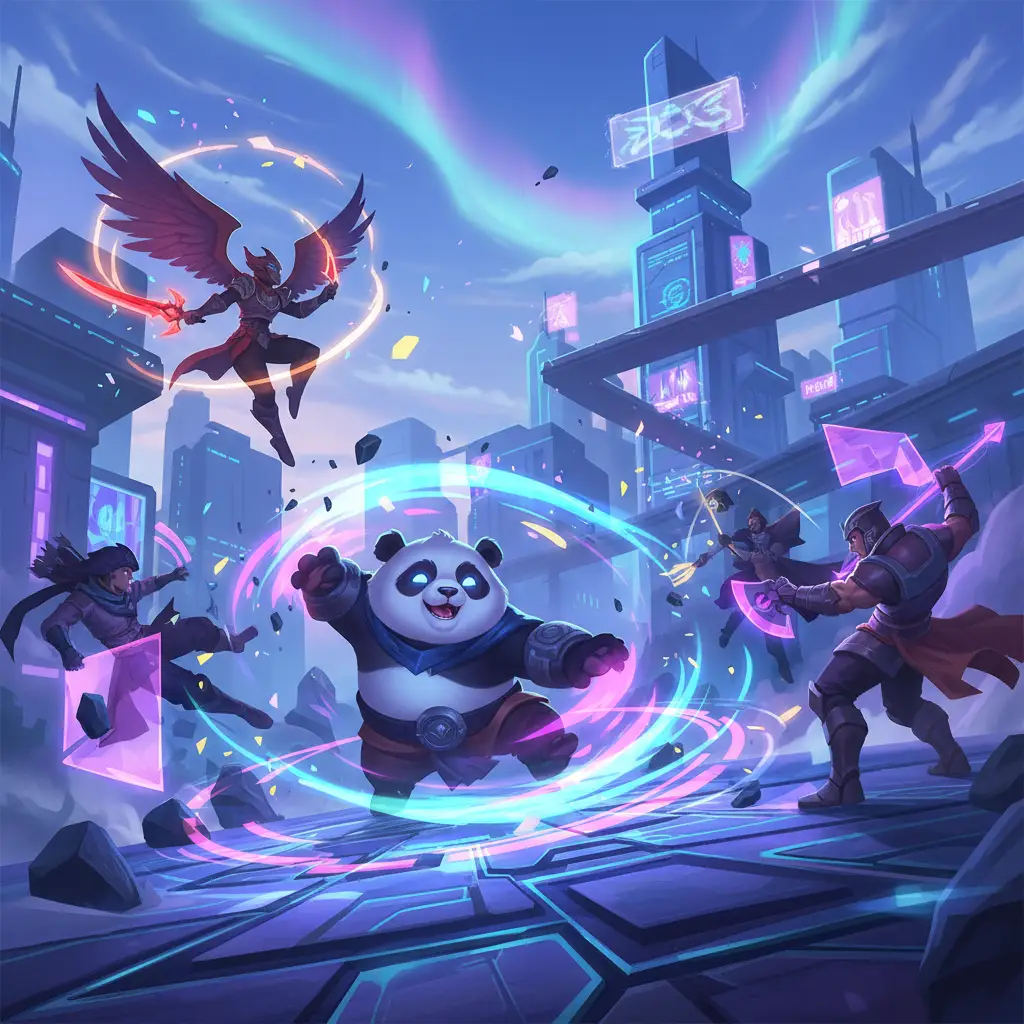 Akai melakukan ultimate-nya dalam pertempuran di Mobile Legends.