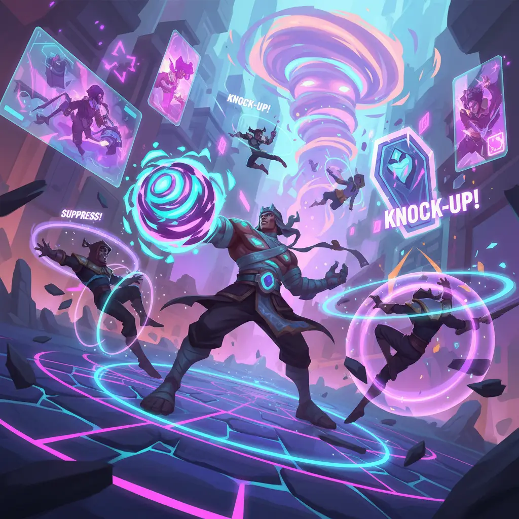 Khufra, hero tank Mobile Legends dalam aksi crowd control.