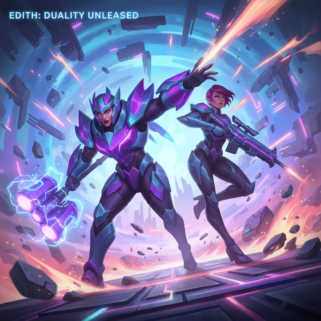 Edith dalam aksi di Mobile Legends, menampilkan kekuatannya.