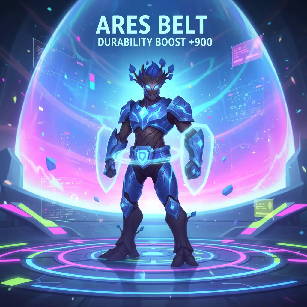 Hero Mobile Legends dengan Ares Belt meningkatkan ketahanan.