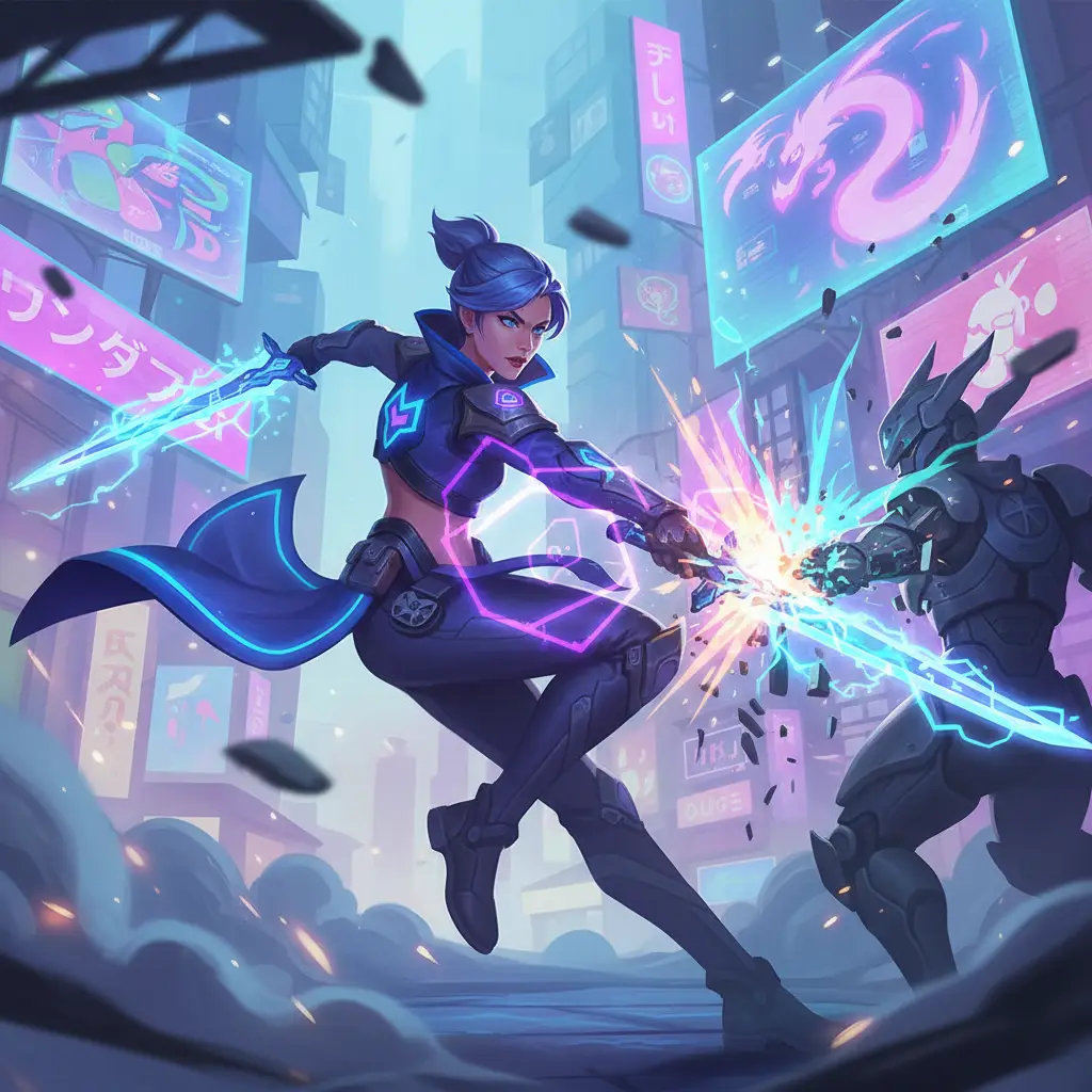 Hero Mobile Legends menggunakan Blade of the Heptaseas dalam pertempuran.