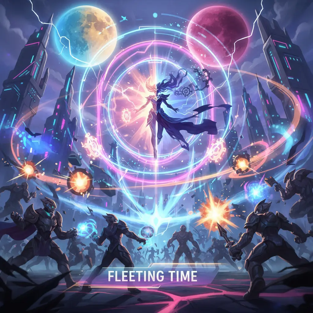 Gambar hero Mobile Legends menggunakan Fleeting Time dalam pertarungan.
