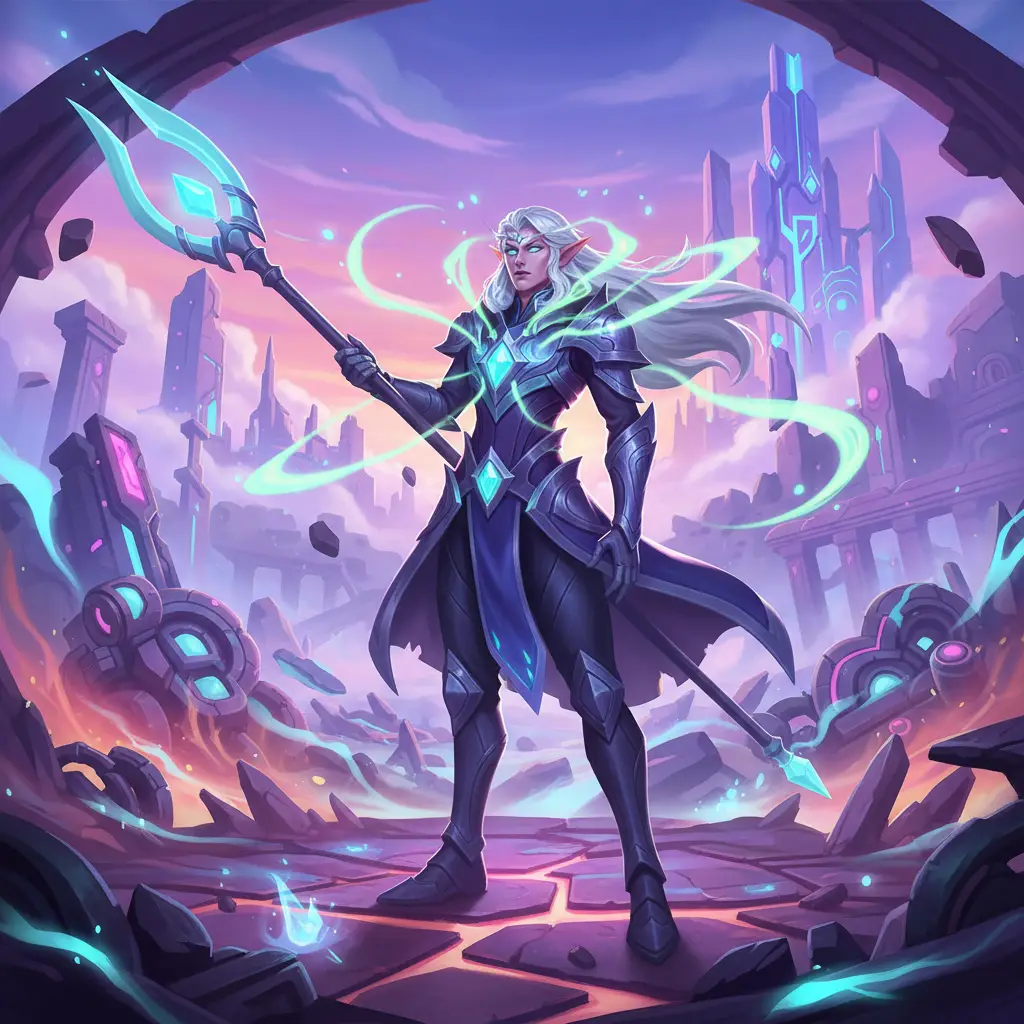 Ilustrasi karakter Mobile Legends dengan Healing Necklace.