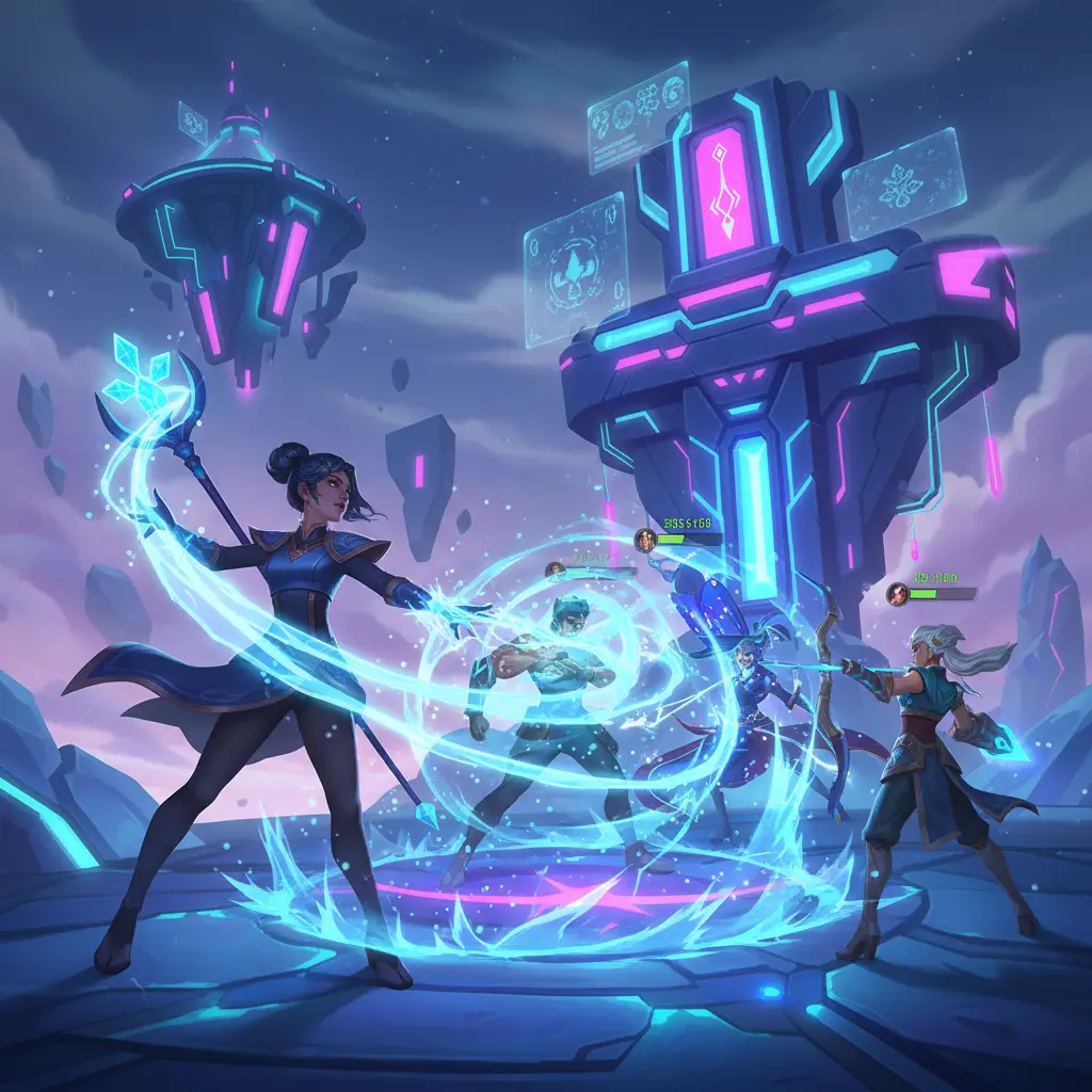 Hero Mobile Legends menggunakan Ice Queen Wand untuk mengontrol musuh.