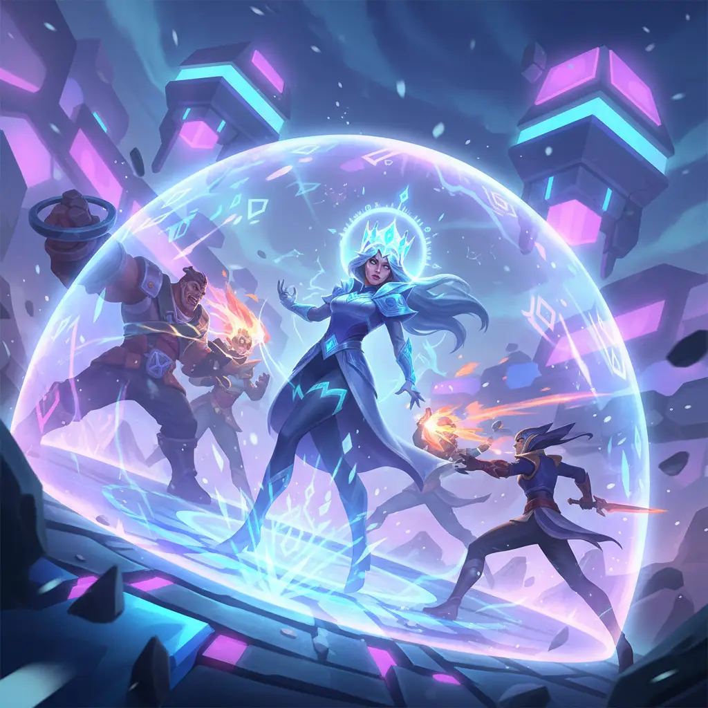 Ilustrasi hero menggunakan Winter Crown di Mobile Legends.