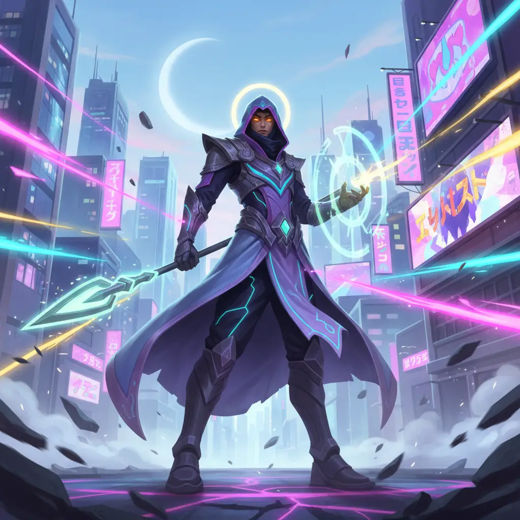 Karakter heroik di Mobile Legends mengenakan Silence Robe.