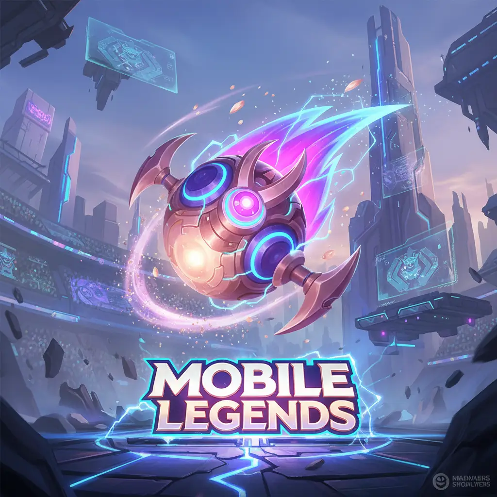 Ilustrasi item Rose Gold Meteor dari Mobile Legends yang legendaris.