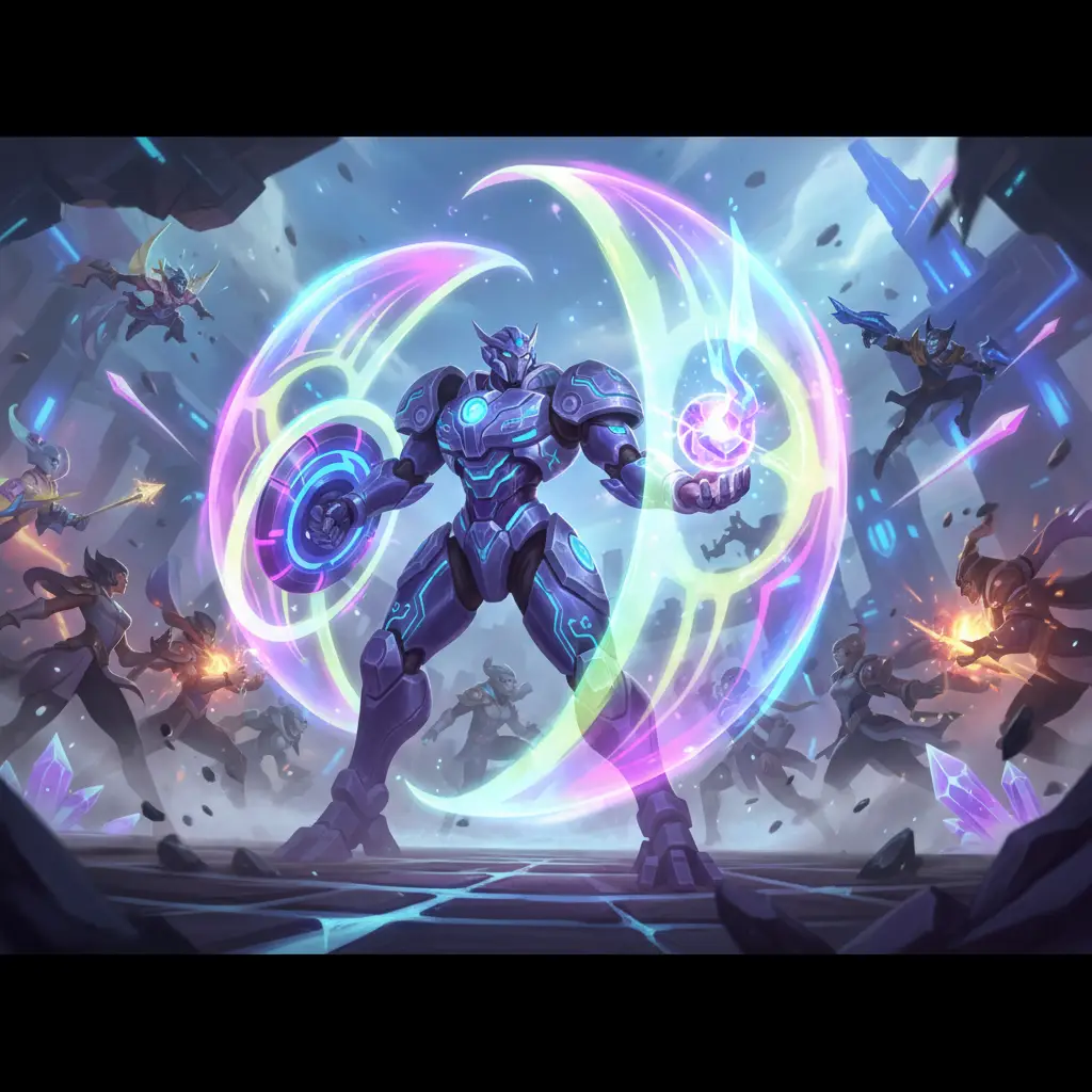 Hero Mobile Legends menggunakan Oracle untuk pertahanan lebih kuat.