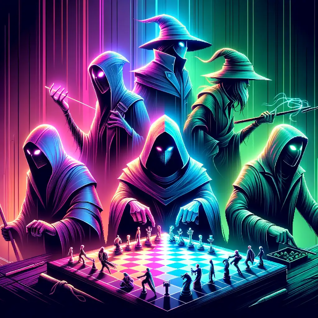 Ilustrasi Hunter Identity V dengan persona dalam pertandingan strategis.